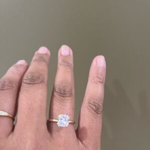 2.5 Carat Moissanite Cushion Cut Engagement Ring